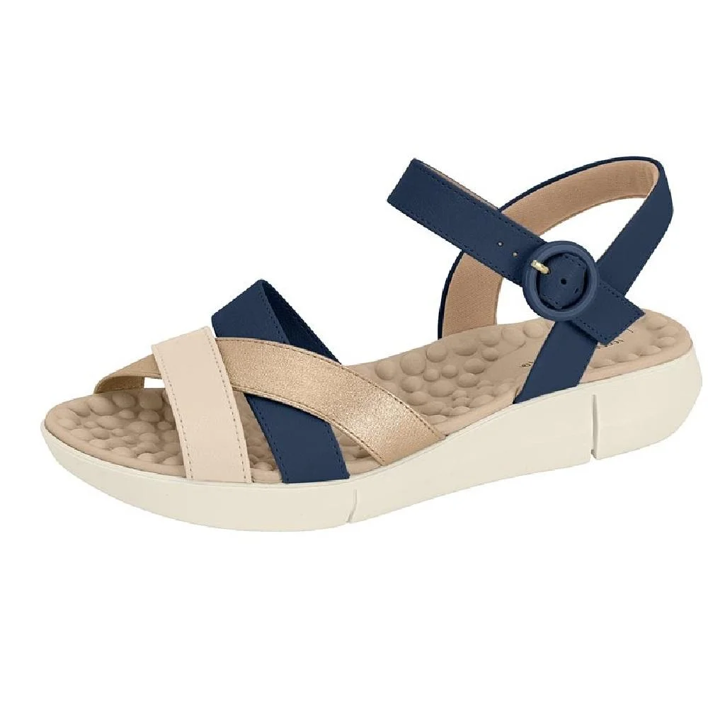 SANDALIA MODARE ULTRACONFORTO REF 7142.124.28590 FEMININO Bege/Azul Marinho 2