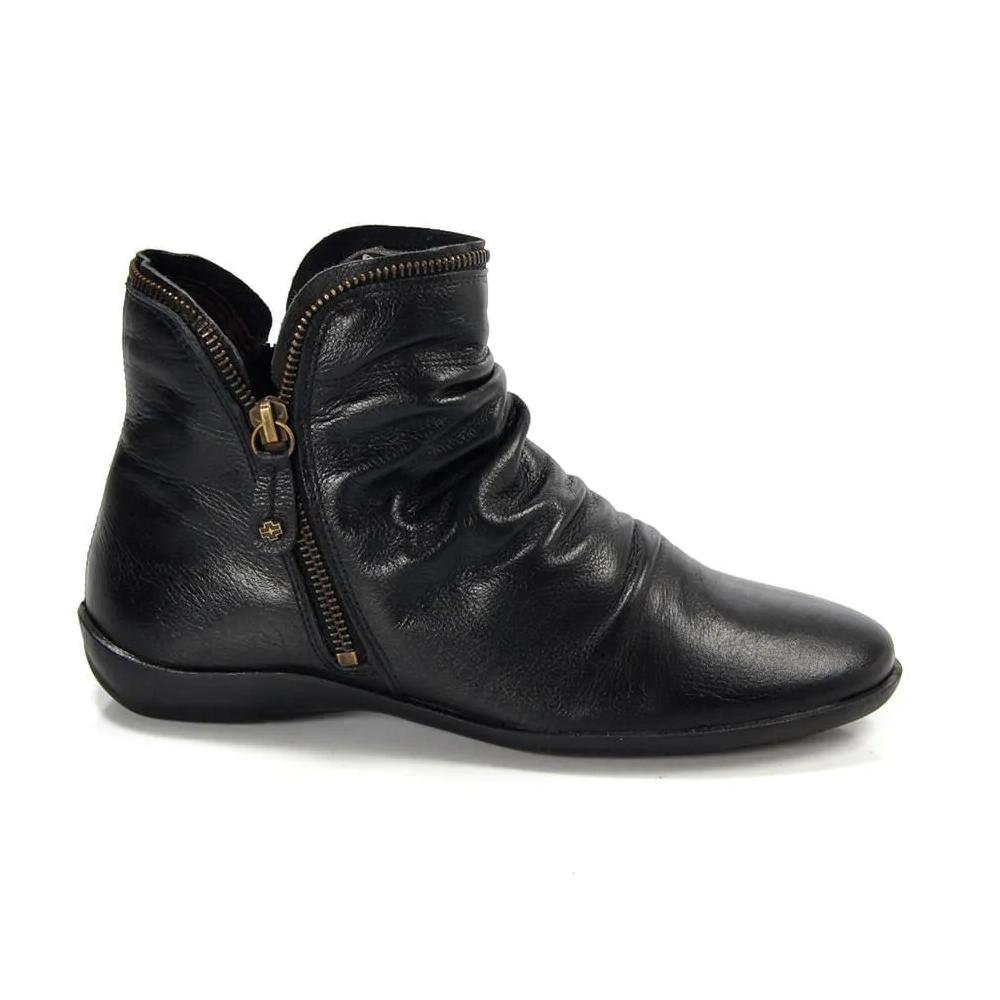 BOTA PERLATTO ANGEL COURO RUGAS ZIPER REF ANG811E FEMININO