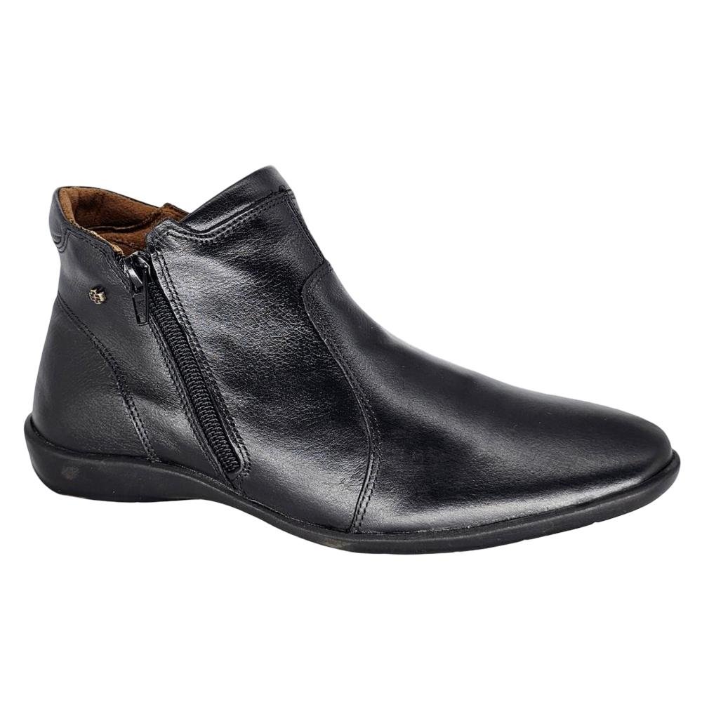 BOTA PERLATTO ANGEL COURO ZIPER REF ANG012E FEMININO Preto 4