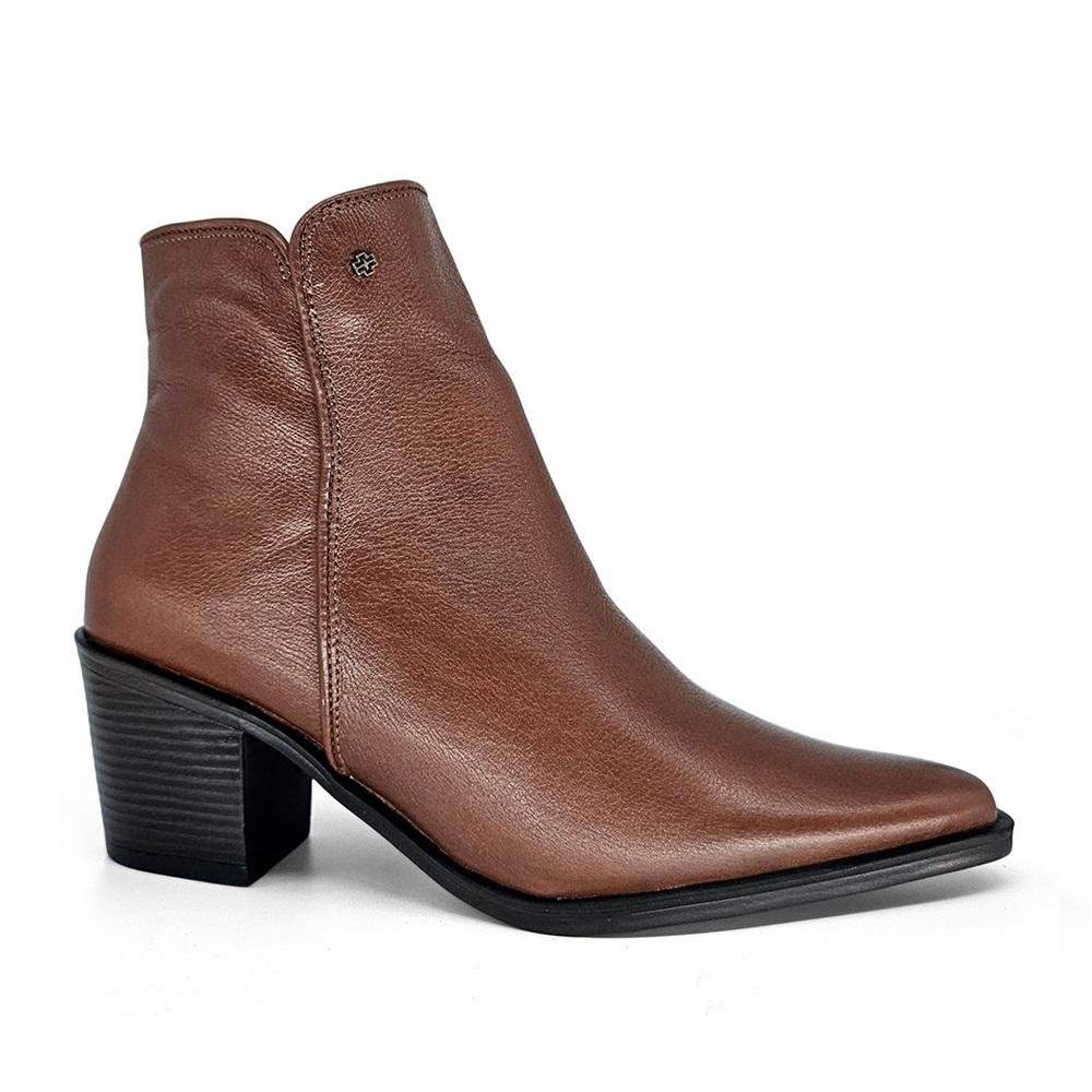 BOTA PERLATTO LOREN COURO SALTO BLOCO REF LOR011 FEMININO