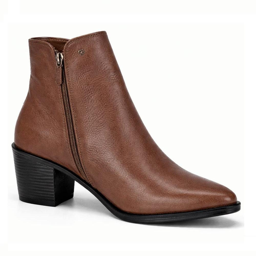 BOTA PERLATTO LOREN COURO SALTO BLOCO REF LOR011 FEMININO Marrom 3