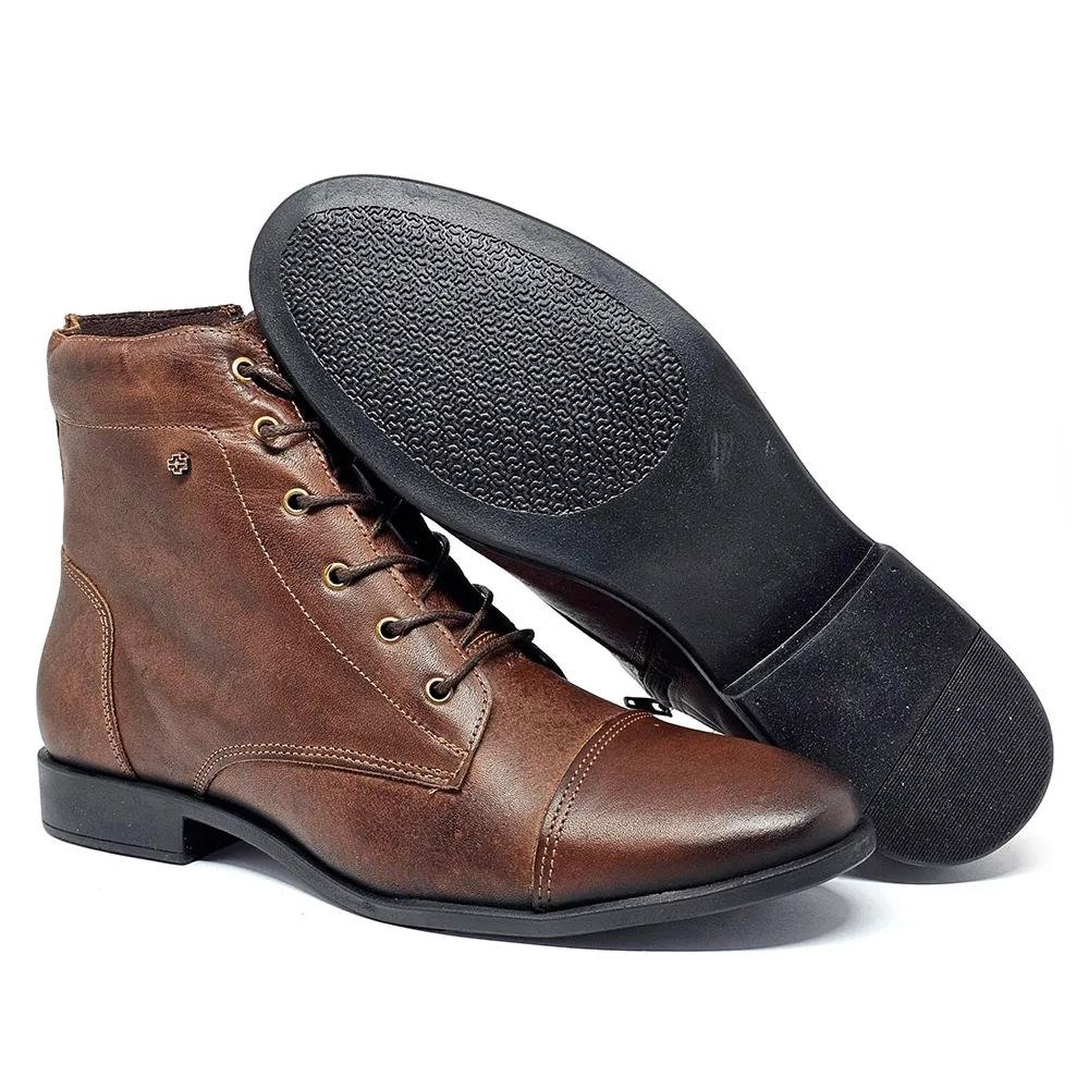 BOTA PERLATTO LUNA COURO AMARRAR REF LUN688E FEMININO Marrom 3