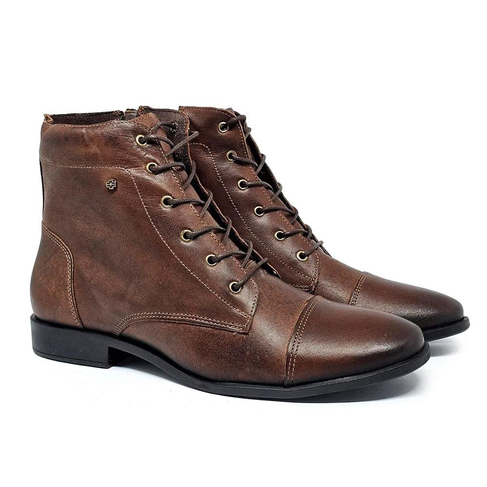 BOTA PERLATTO LUNA COURO AMARRAR REF LUN688E FEMININO Marrom 4