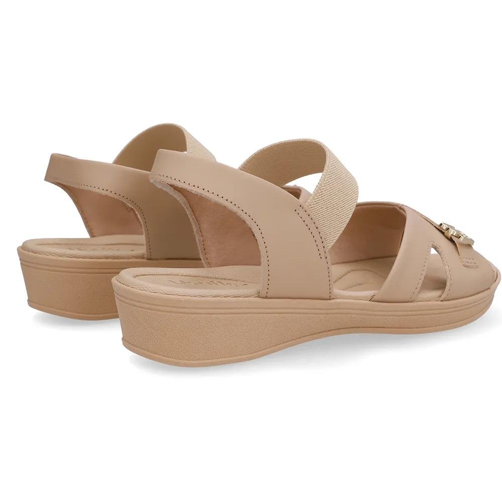 SANDALIA USAFLEX ANABELA BAIXA REF UD04014 FEMININO Bege 2