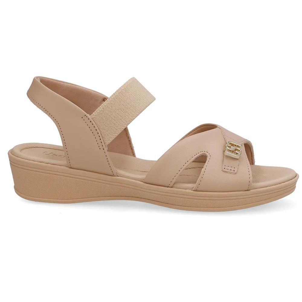 SANDALIA USAFLEX ANABELA BAIXA REF UD04014 FEMININO Bege 3