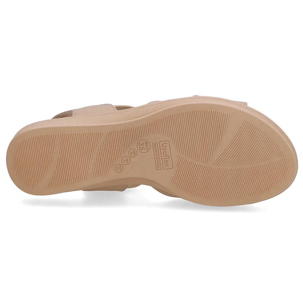 SANDALIA USAFLEX ANABELA BAIXA REF UD04014 FEMININO Bege 5