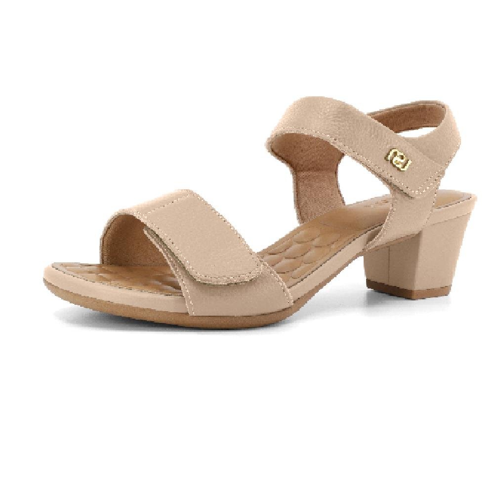 SANDALIA USAFLEX SALTO BLOCO REF UD28004 FEMININO Bege 2