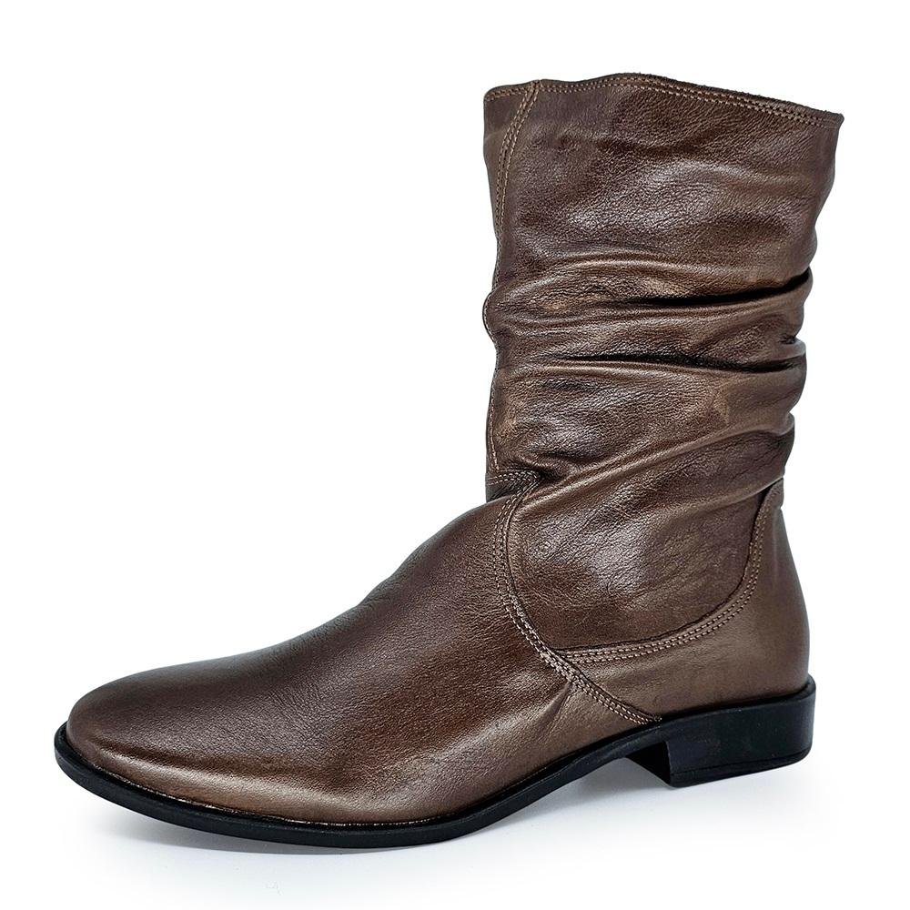 BOTA PERLATTO LUNA CANO MÉDIO REF LUN674E FEMININO Marrom 2