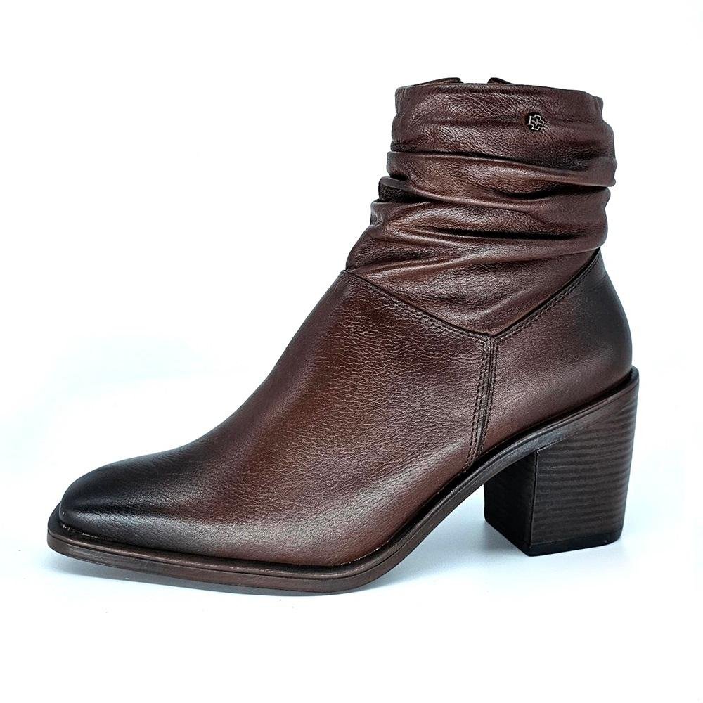 BOTA PERLATTO RUGAS  SALTO BLOCO REF KAR004 FEMININO Marrom 2