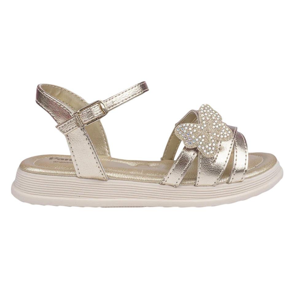 SANDALIA PAMPILI SAN FLOWER BORBOLETA REF 702067000 FEMININO Dourado 2
