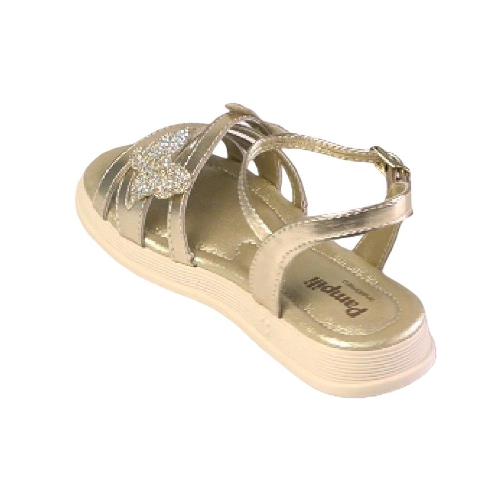 SANDALIA PAMPILI SAN FLOWER BORBOLETA REF 702067000 FEMININO Dourado 4