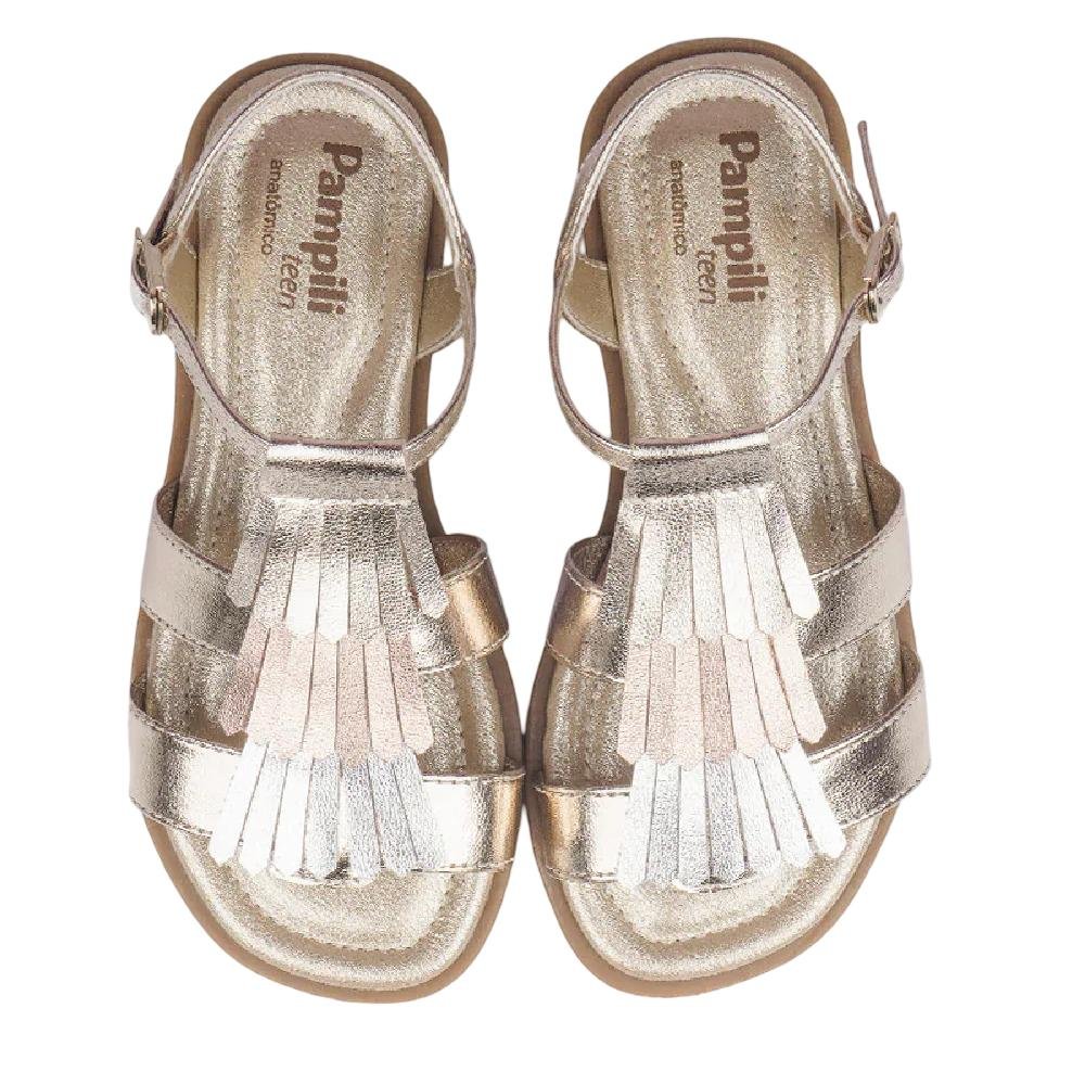 SANDALIA PAMPILI VICK FRANJA REF 574031000 FEMININO Dourado 2