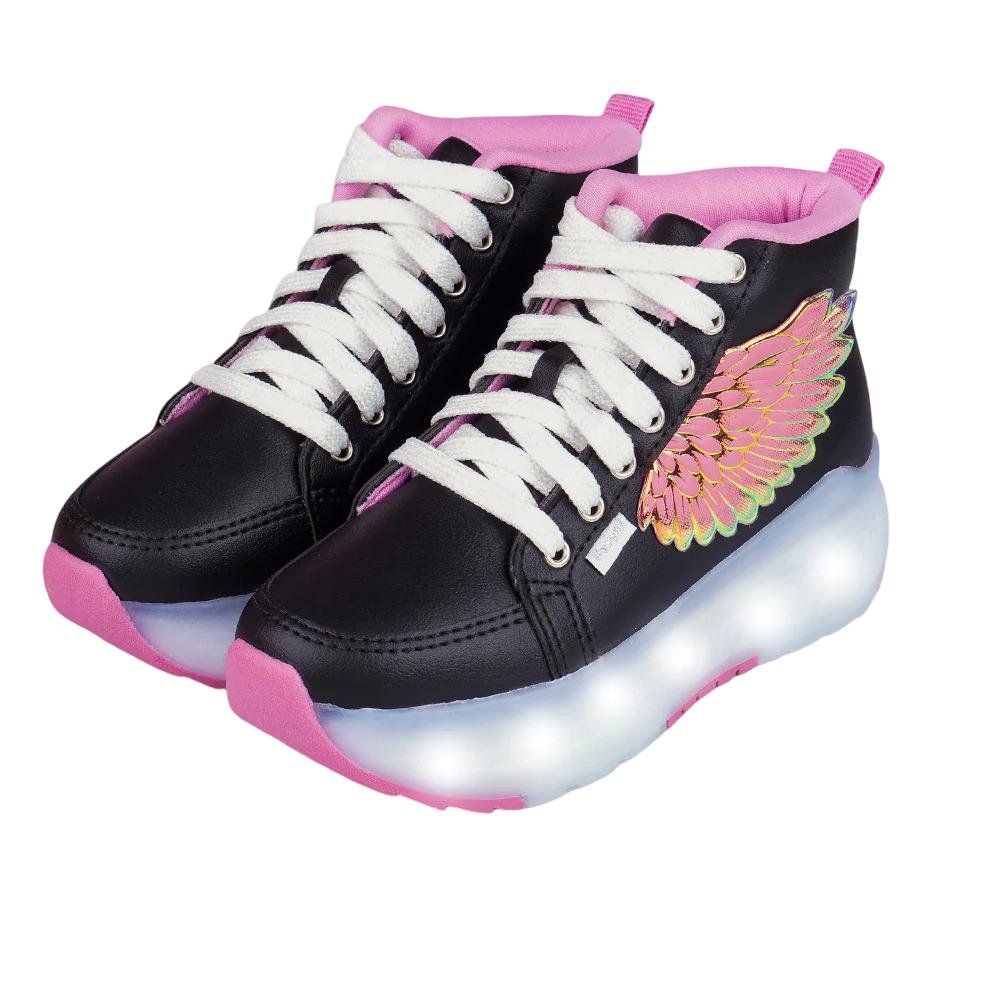 TENIS PAMPILI FLY RODINHA LUZES REF 782001000 MENINA Preto 2