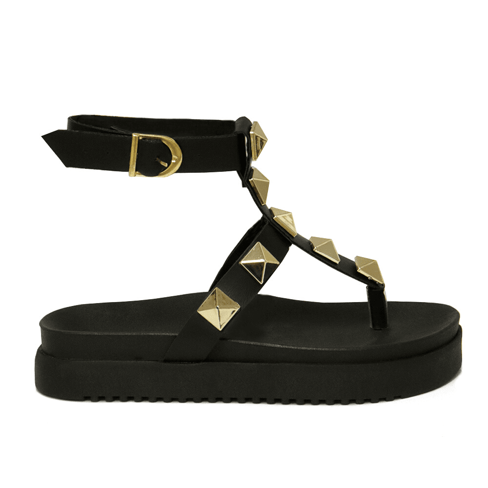 Sandalia Anatomica GuGi Papete Feminina Plataforma Com Fivela Ajustavel 900-GG Preto 1