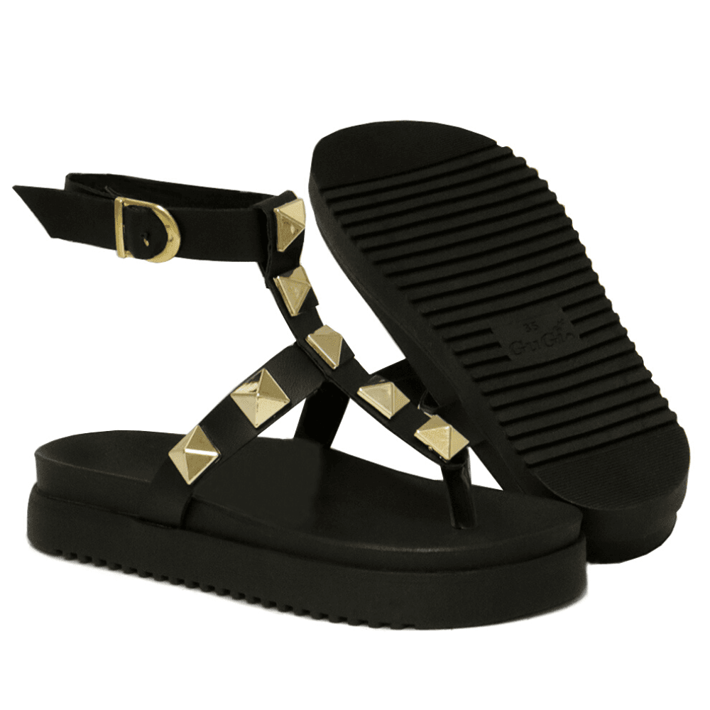 Sandalia Anatomica GuGi Papete Feminina Plataforma Com Fivela Ajustavel 900-GG Preto 2