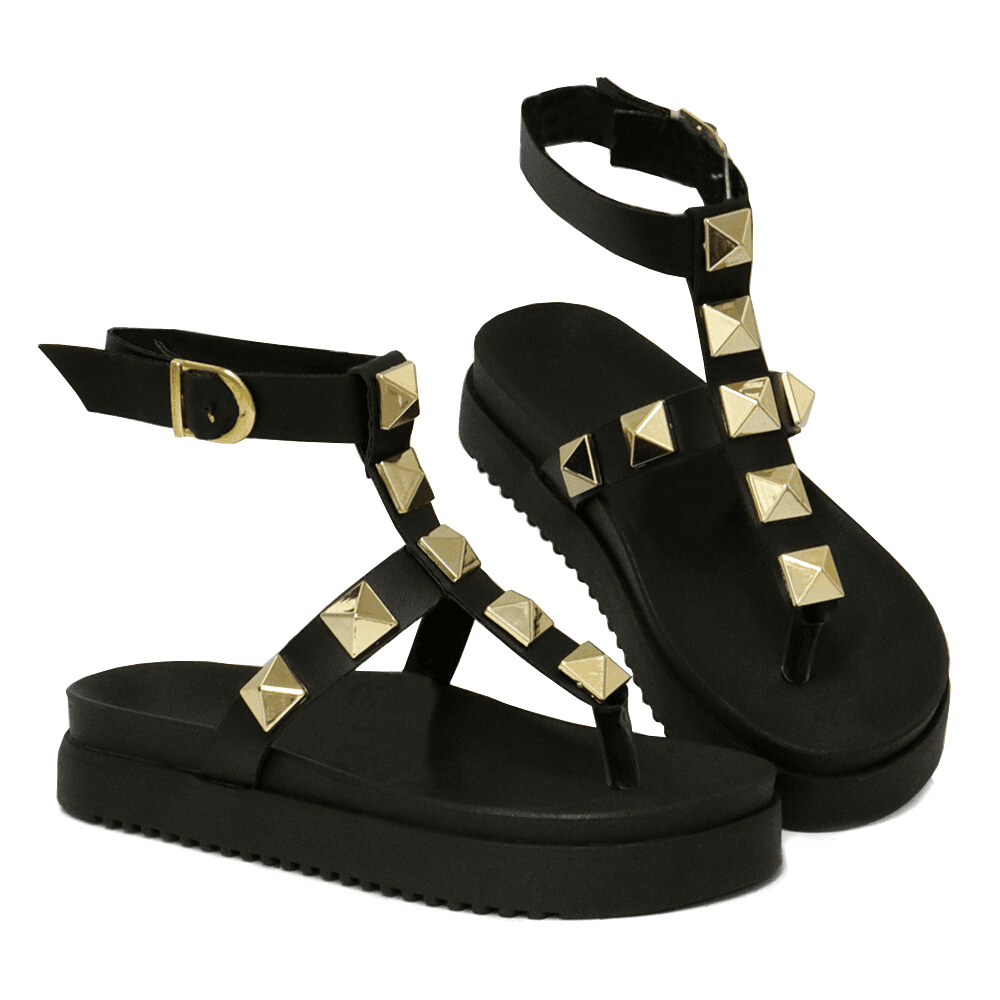 Sandalia Anatomica GuGi Papete Feminina Plataforma Com Fivela Ajustavel 900-GG Preto 3