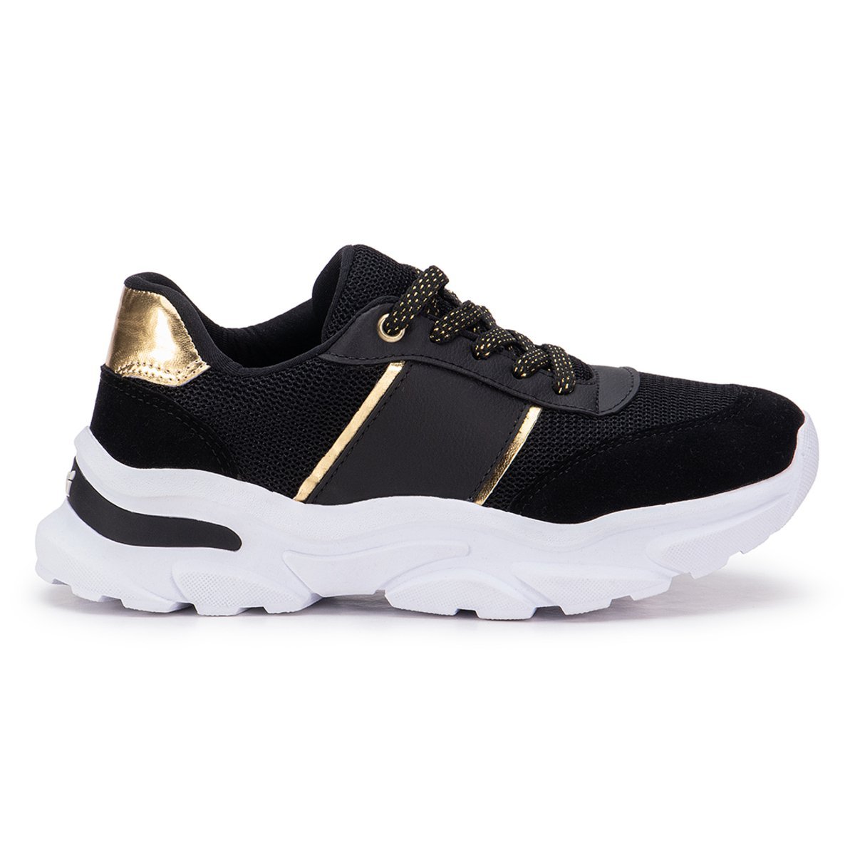 Tenis Feminino GuGi Casual Fiorella 622-GG Solado Antiderrapante Leve Para o Dia a Dia Preto 2