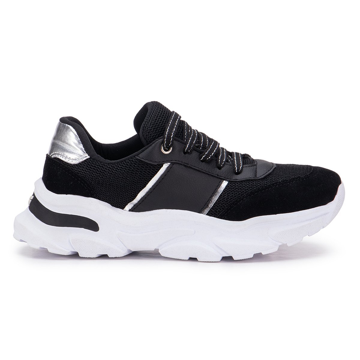 Tenis Feminino GuGi Casual Fiorella 622-GG Solado Antiderrapante Leve Para o Dia a Dia Preto 2