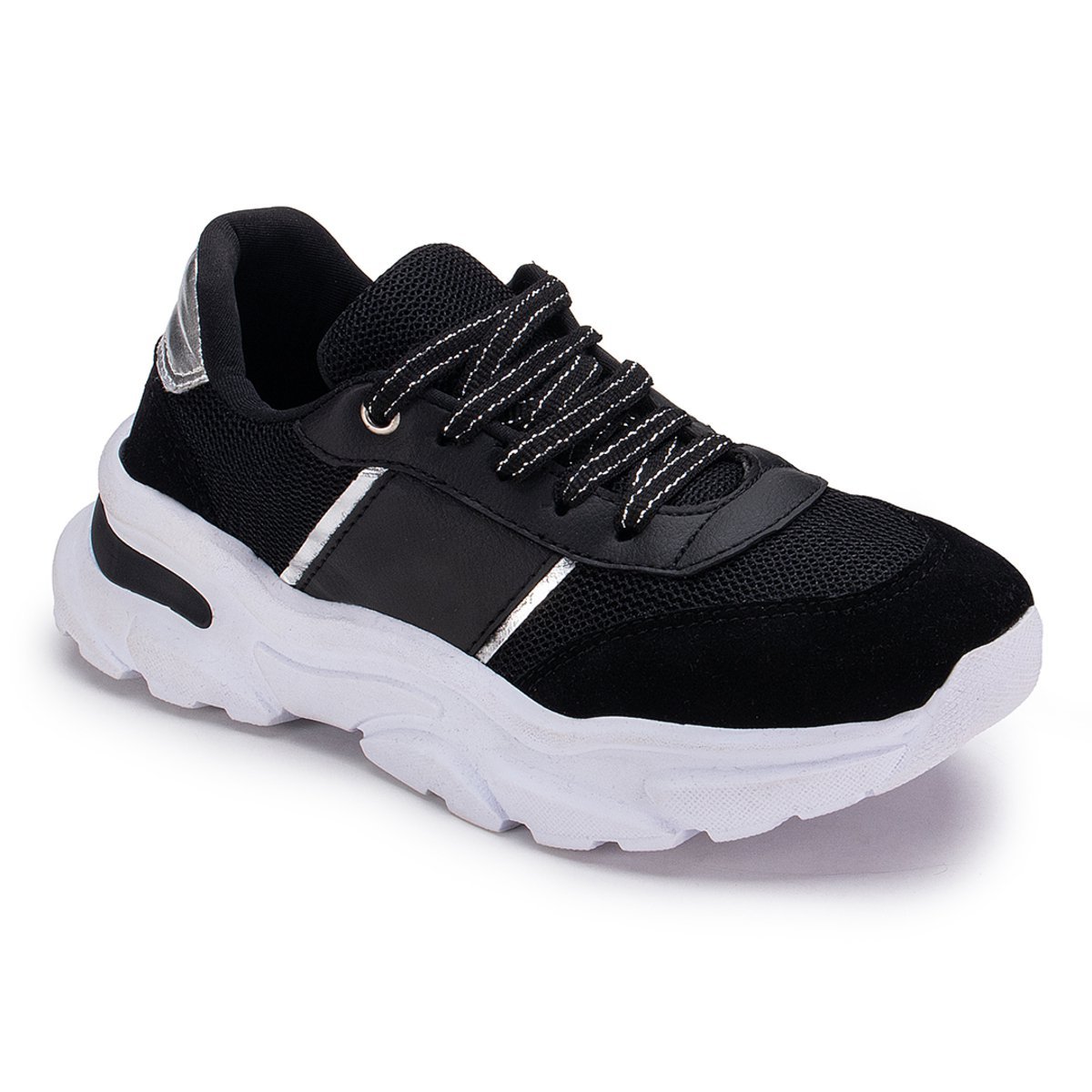Tenis Feminino GuGi Casual Fiorella 622-GG Solado Antiderrapante Leve Para o Dia a Dia Preto 4