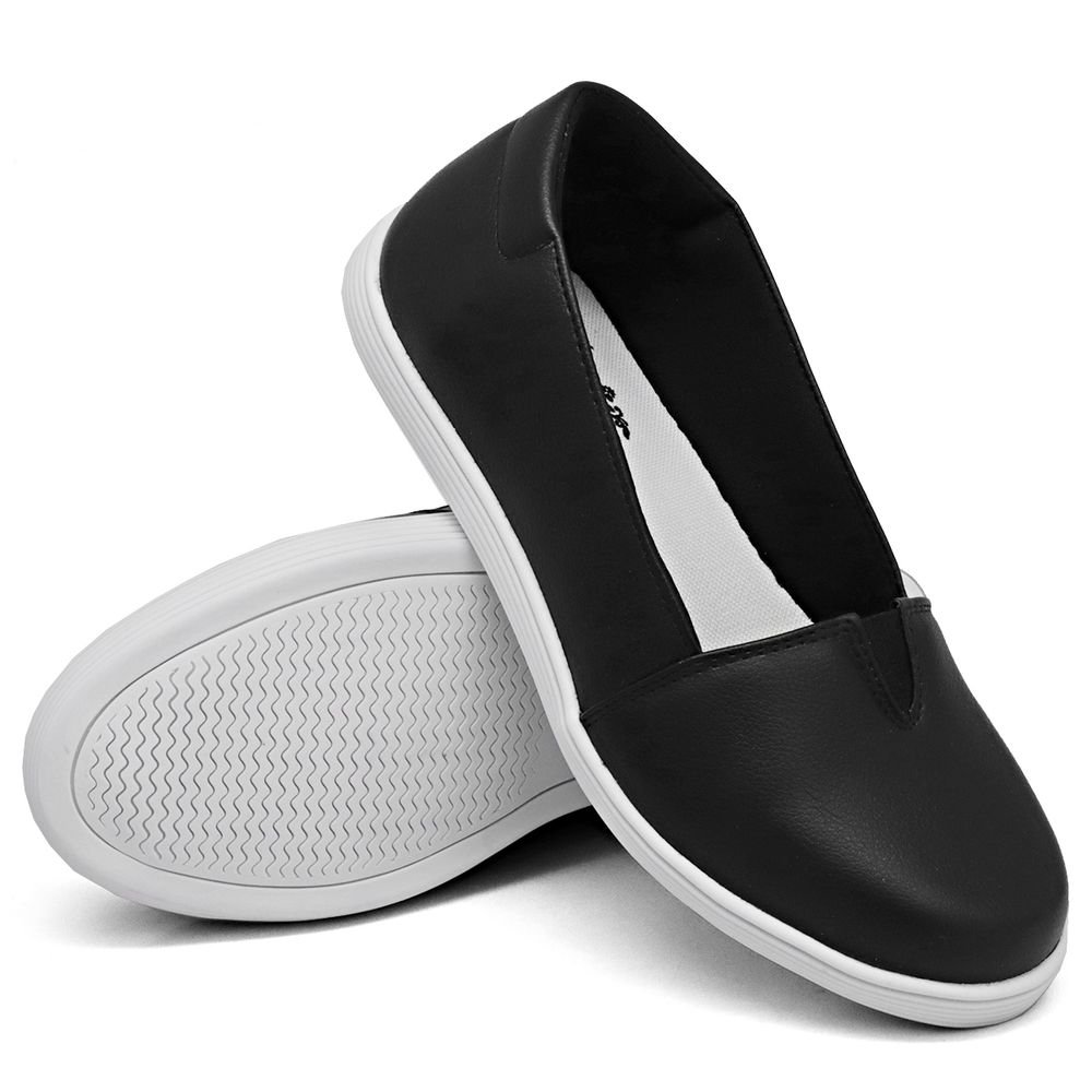 Sapatilha Bico Redondo Dk Use Shoes Calce Fácil Sola Borracha Preto 1