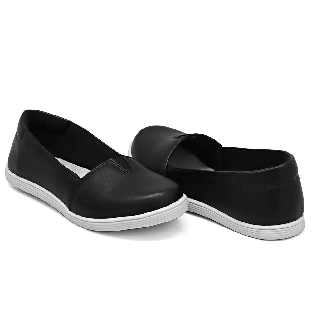 Sapatilha Bico Redondo Dk Use Shoes Calce Fácil Sola Borracha Preto 2