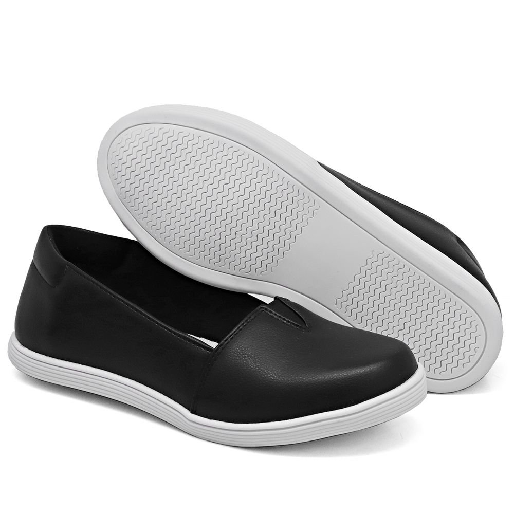 Sapatilha Bico Redondo Dk Use Shoes Calce Fácil Sola Borracha Preto 3