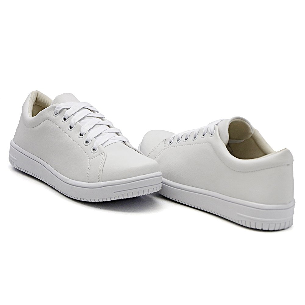 Tenis Moda Fashion Feminino com Cadarço e Sola Leve Estilo e Conforto Mulher Casual Branco 2