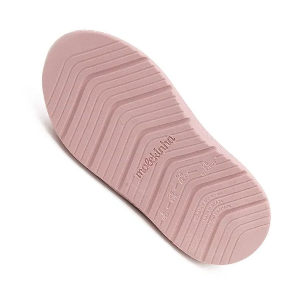 Tênis Molekinha sem Cadarço Brilho Rosa Rosa 3