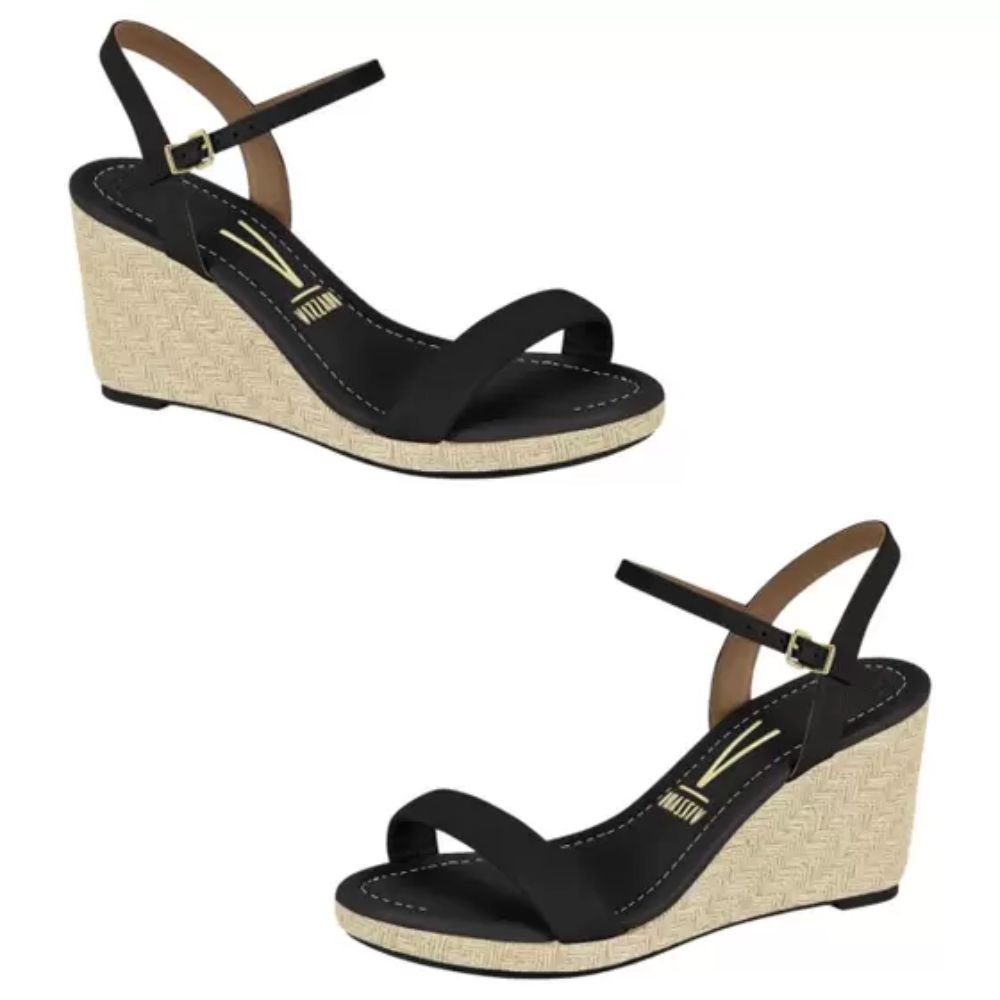 Sandalia Vizzano Anabela Trama Preto Preto 2