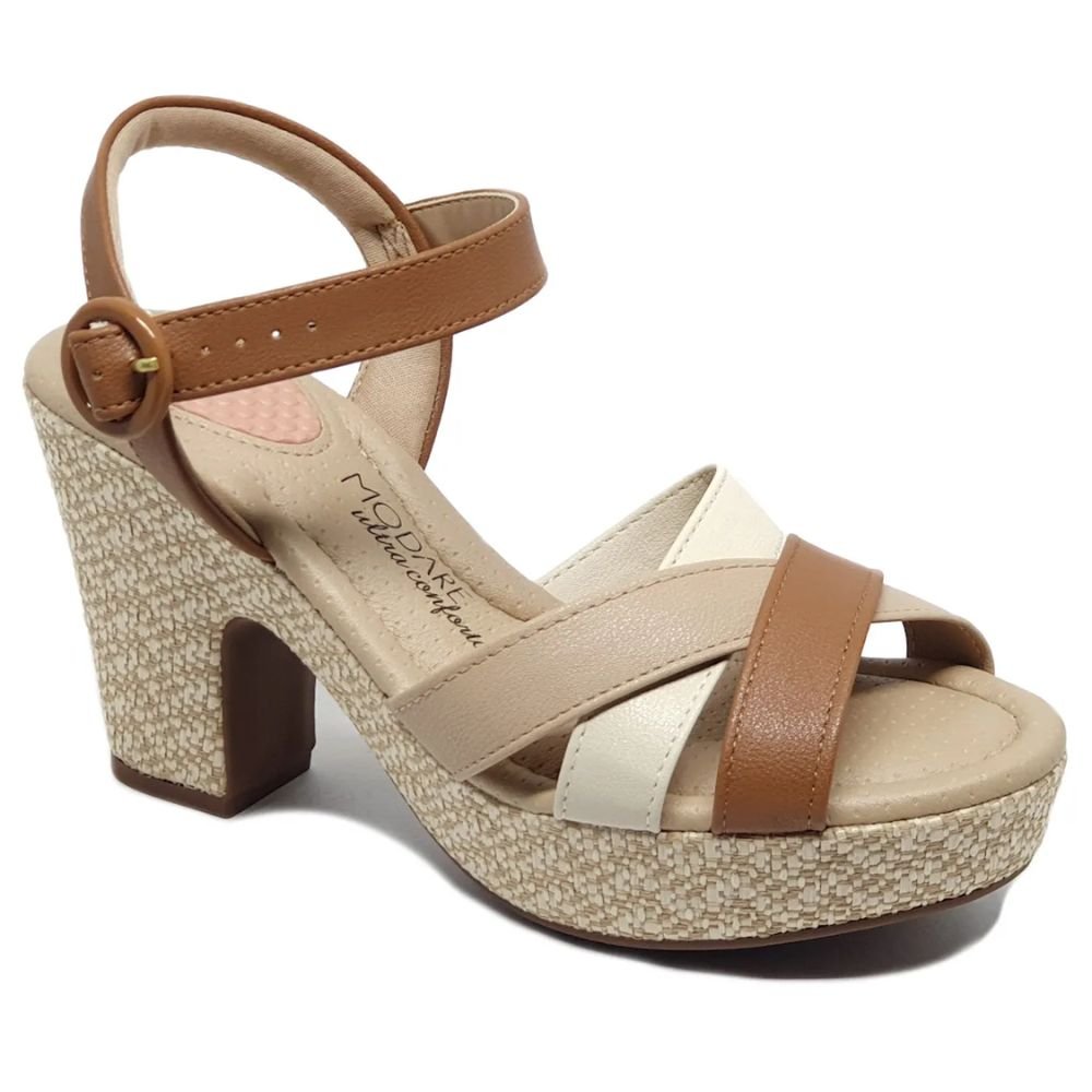 Sandália Feminina Modare Salto Alto Bege 3
