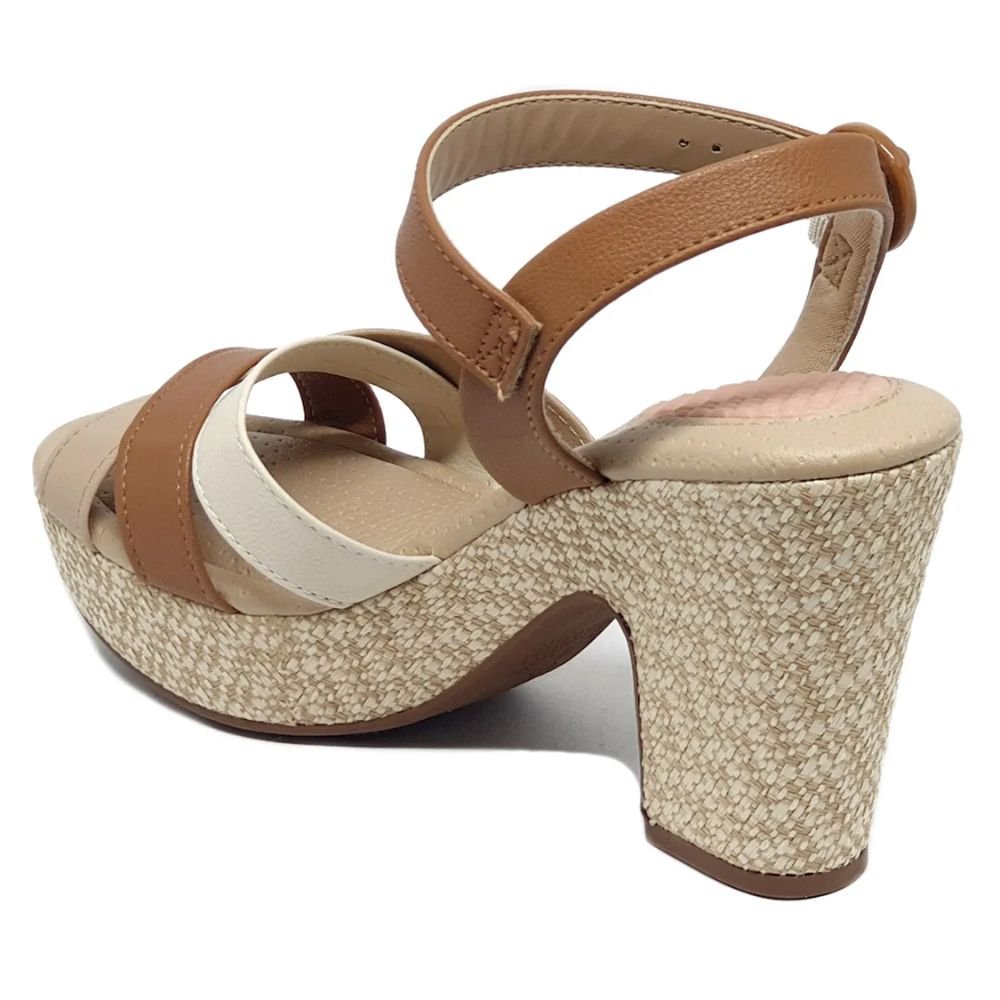 Sandália Feminina Modare Salto Alto Bege 4