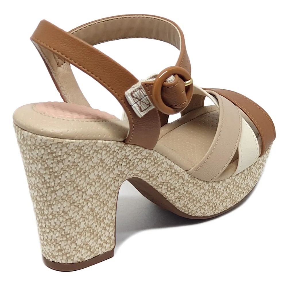 Sandália Feminina Modare Salto Alto Bege 5