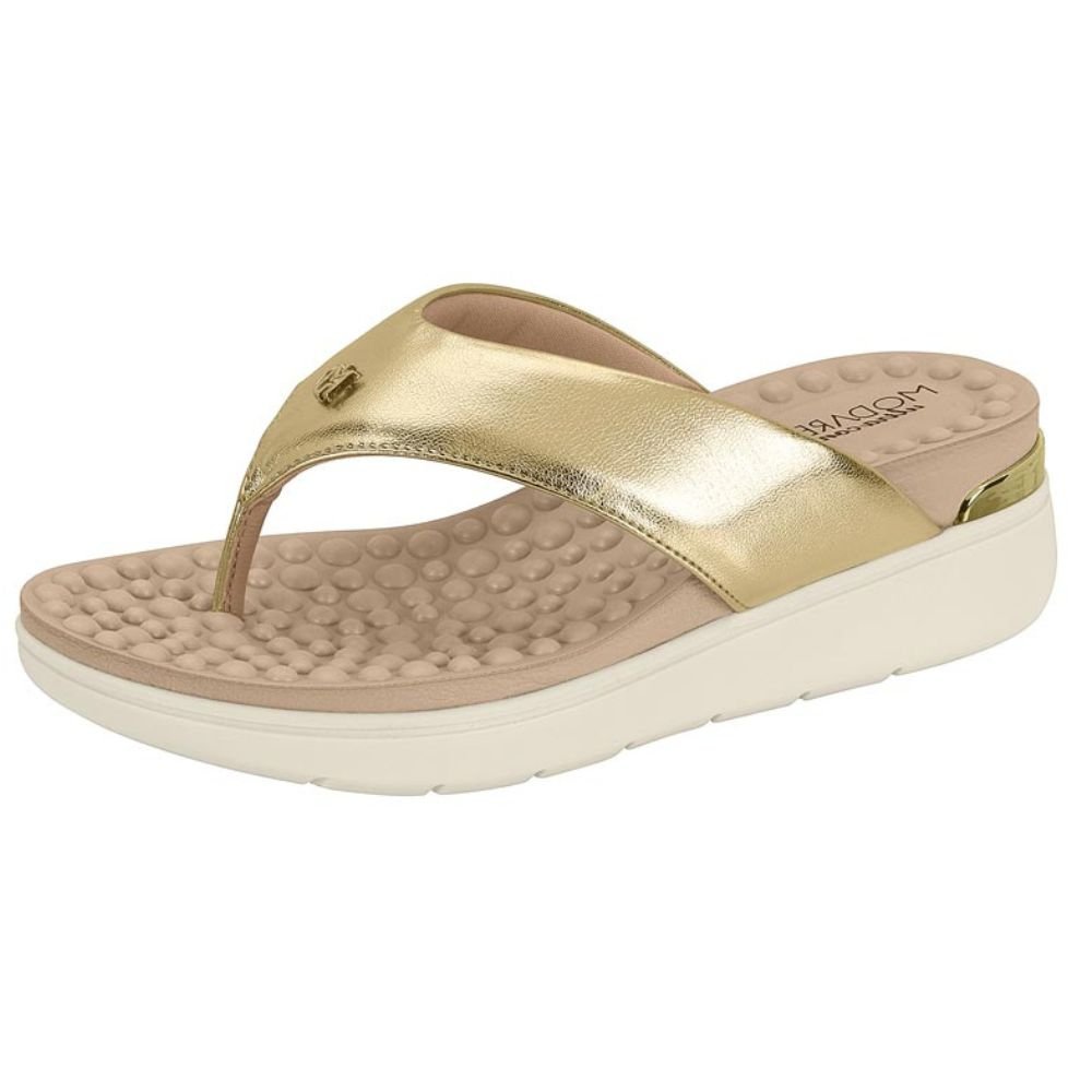 Chinelo Modare Ultraconforto Massageador Dourado Dourado 2
