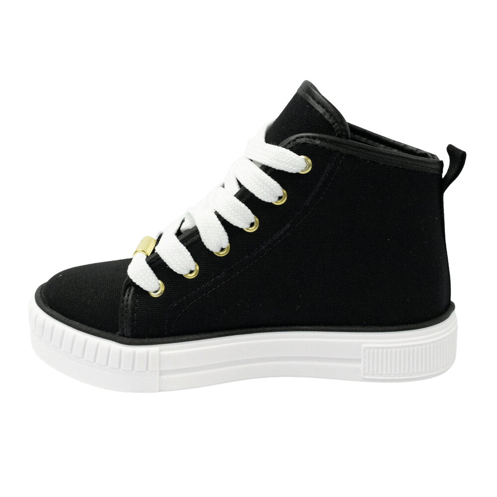 Tênis Molekinha Cano Longo Lona Sider Preto 3