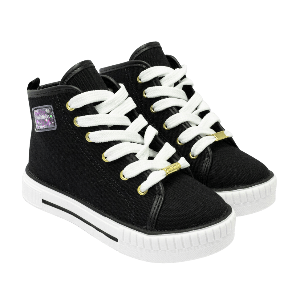 Tênis Molekinha Cano Longo Lona Sider Preto 4