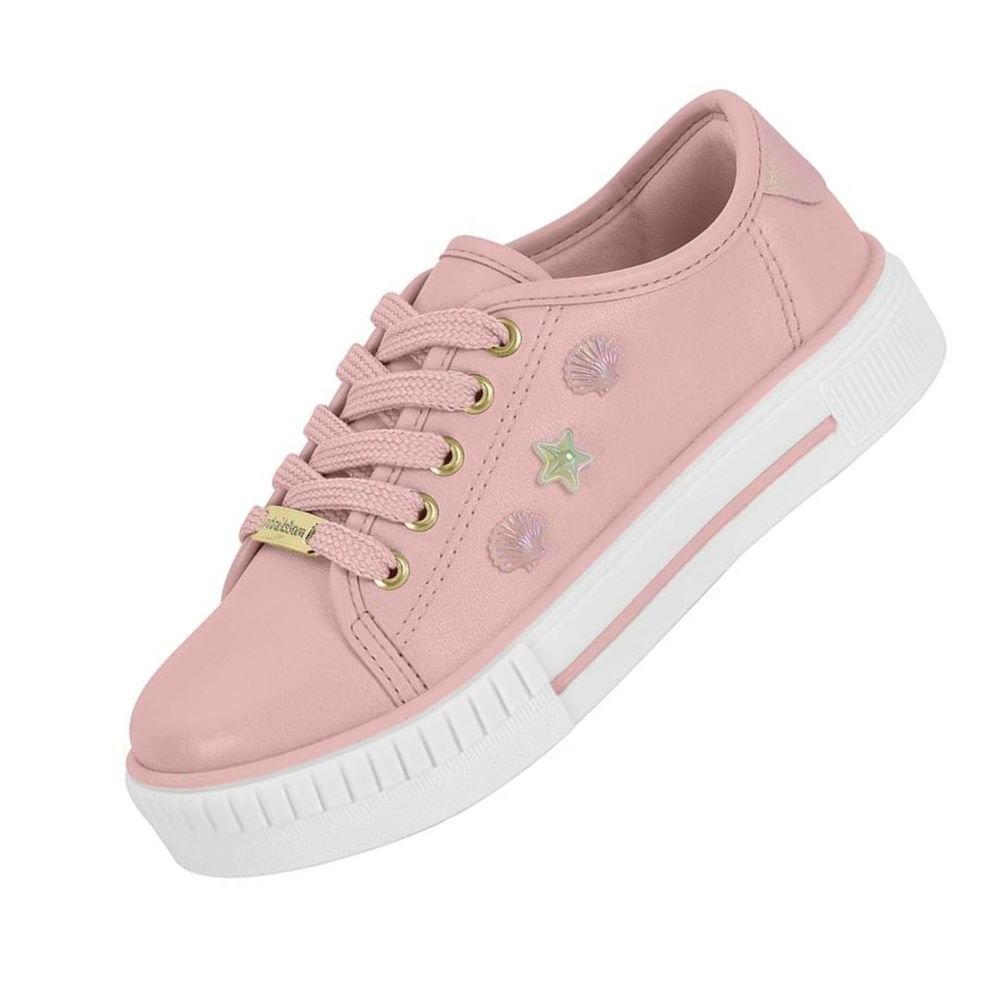Tênis Molekinha Cairo Holografico Rosa Rosa 6