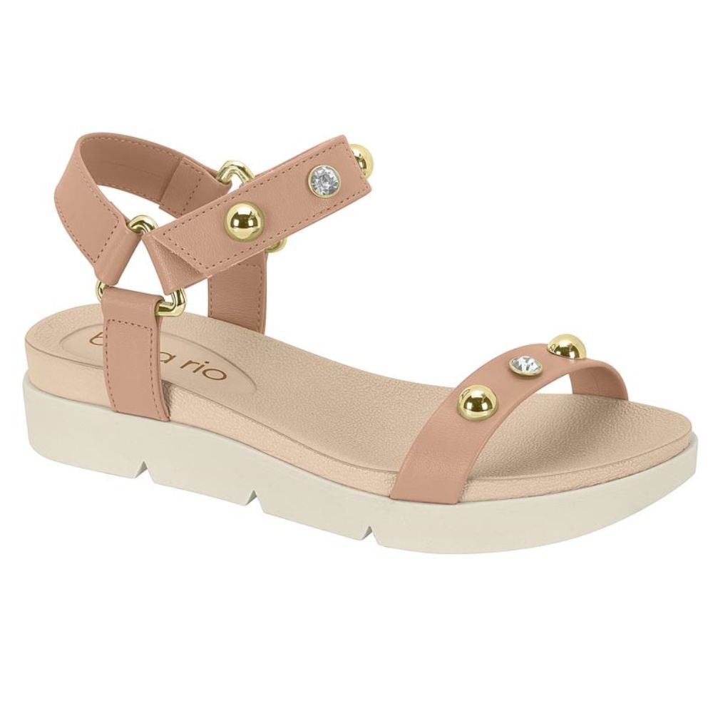 Sandalia Beira Rio confort Velcro Bolas