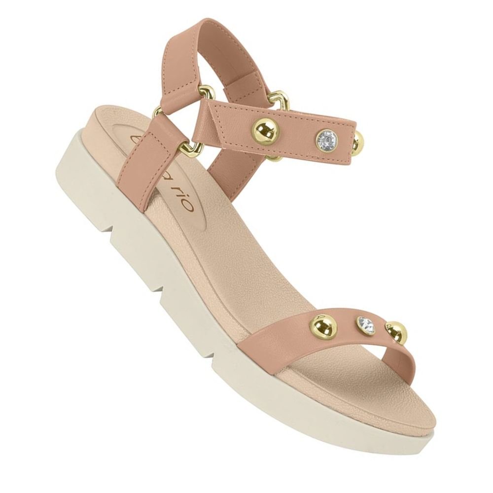 Sandalia Beira Rio confort Velcro Bolas Rosa 2