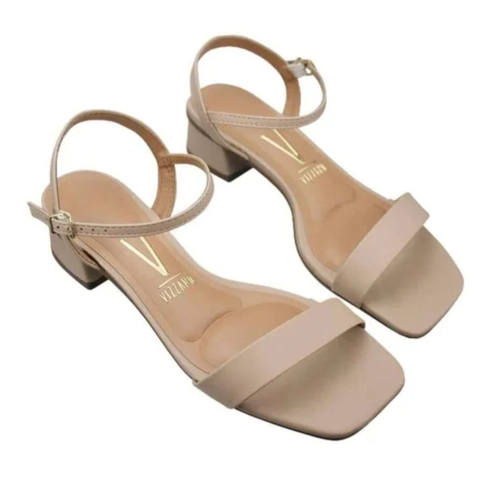 Sandalia Vizzano Salto Baixo Pelica Bege 3