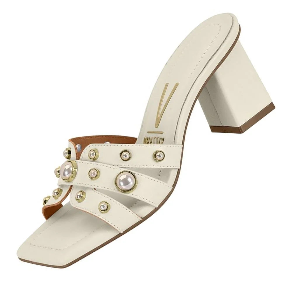 Tamanco Feminino Vizzano Branco Off Branco 3