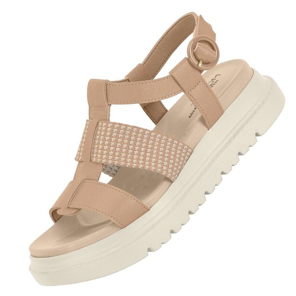 Sandália Papete Flatform Modare Feminino Bege 2