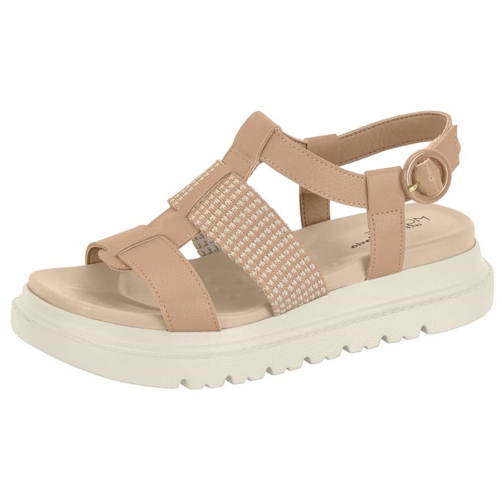 Sandália Papete Flatform Modare Feminino Bege 3