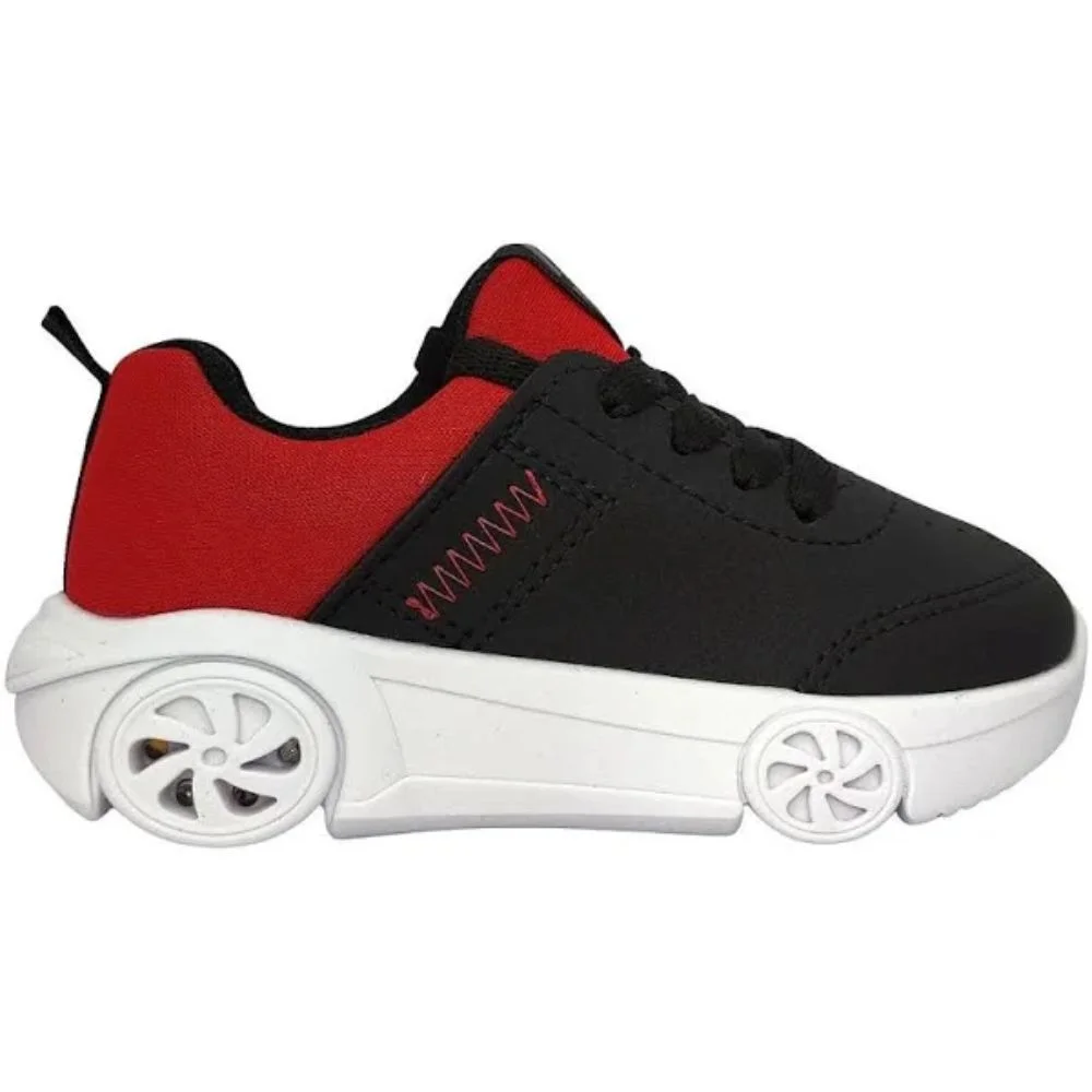 Tênis Molekinho Napa Carrinho com Led Preto/Verm Preto/Vermelho 2