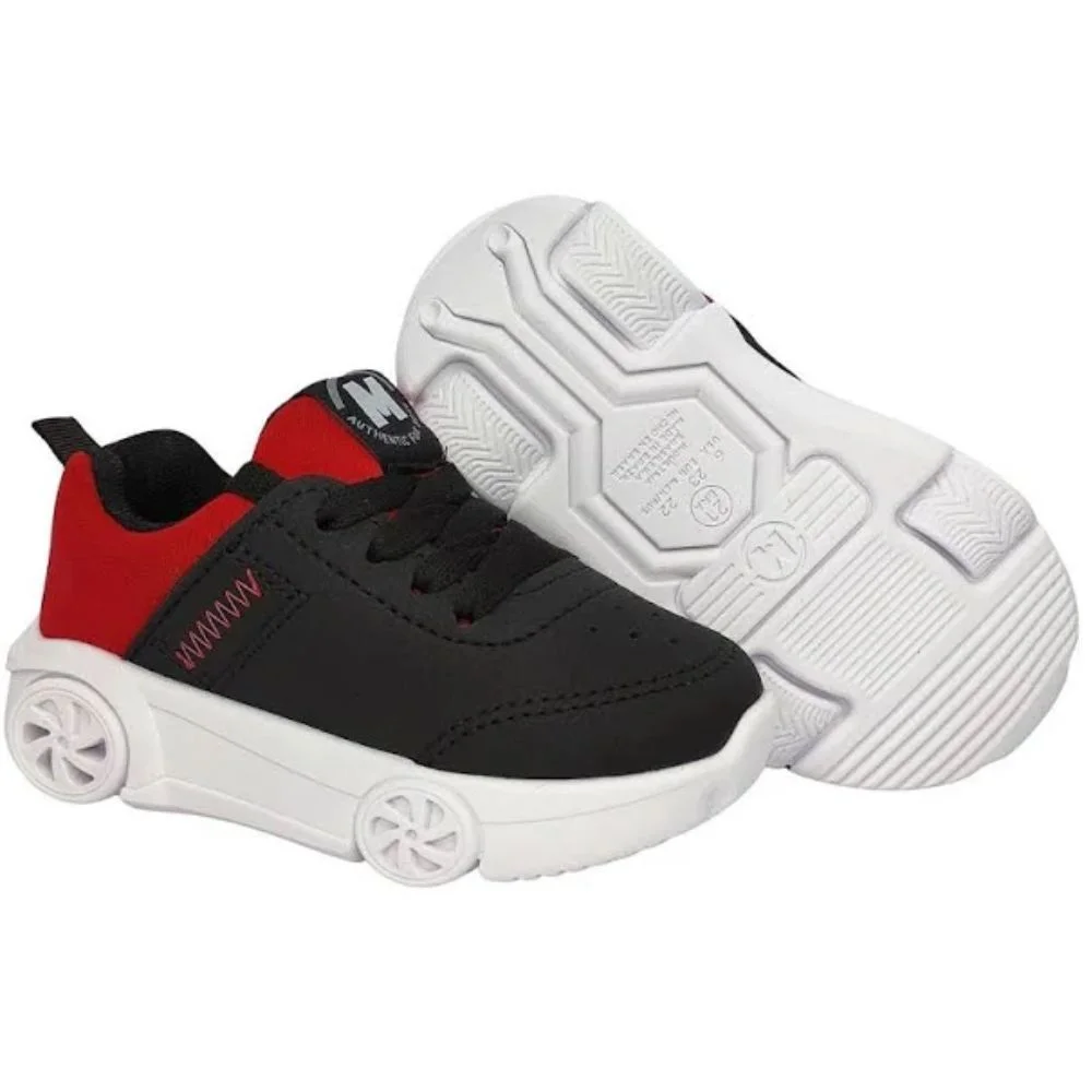 Tênis Molekinho Napa Carrinho com Led Preto/Verm Preto/Vermelho 3