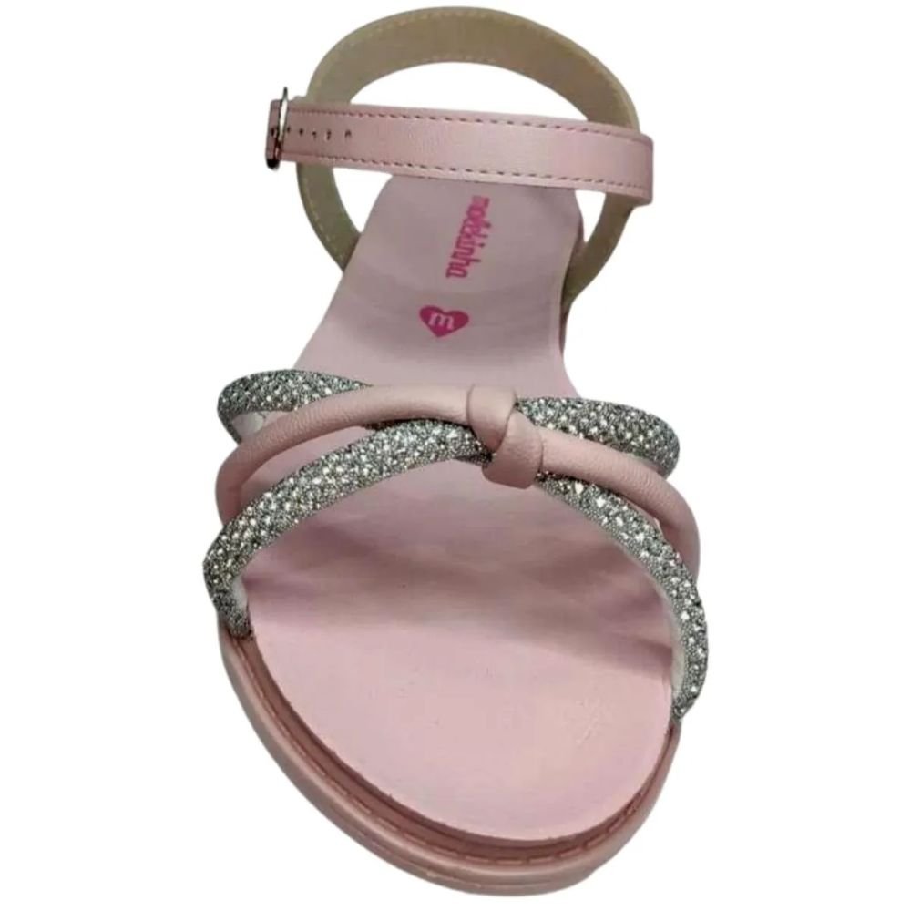 Sandalia Infantil Molekinha Tira Strass Rosa 2312.260 Rosa 2