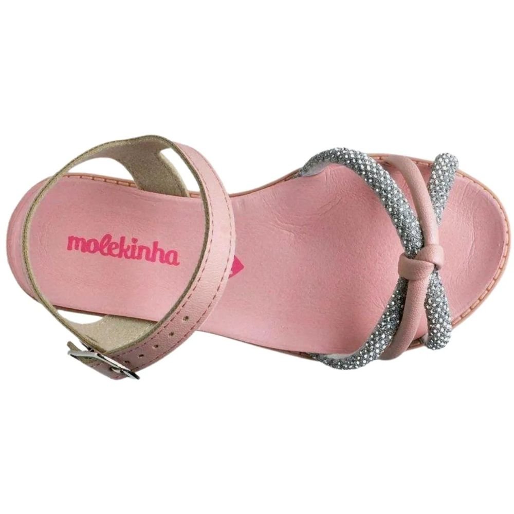 Sandalia Infantil Molekinha Tira Strass Rosa 2312.260 Rosa 3
