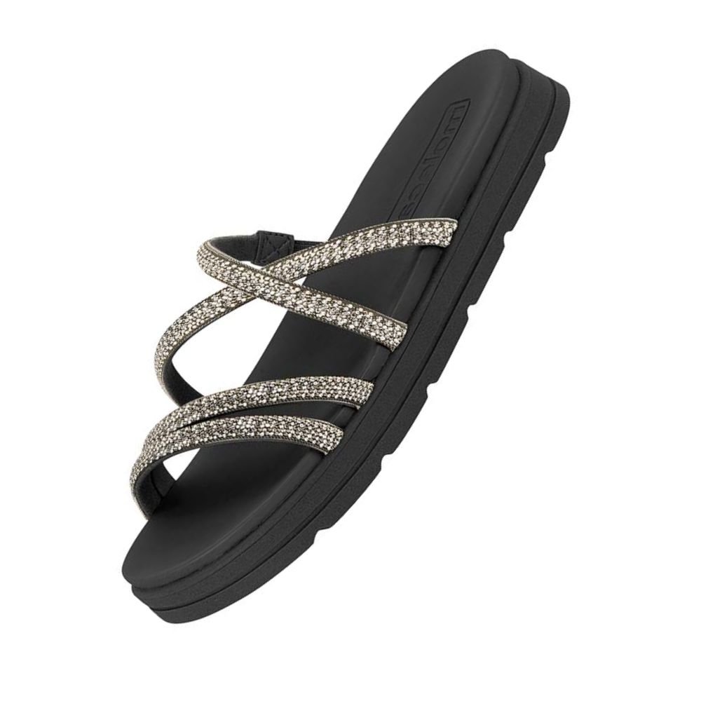 Chinelo Papete Moleca Tira Pronta Strass Prata 3