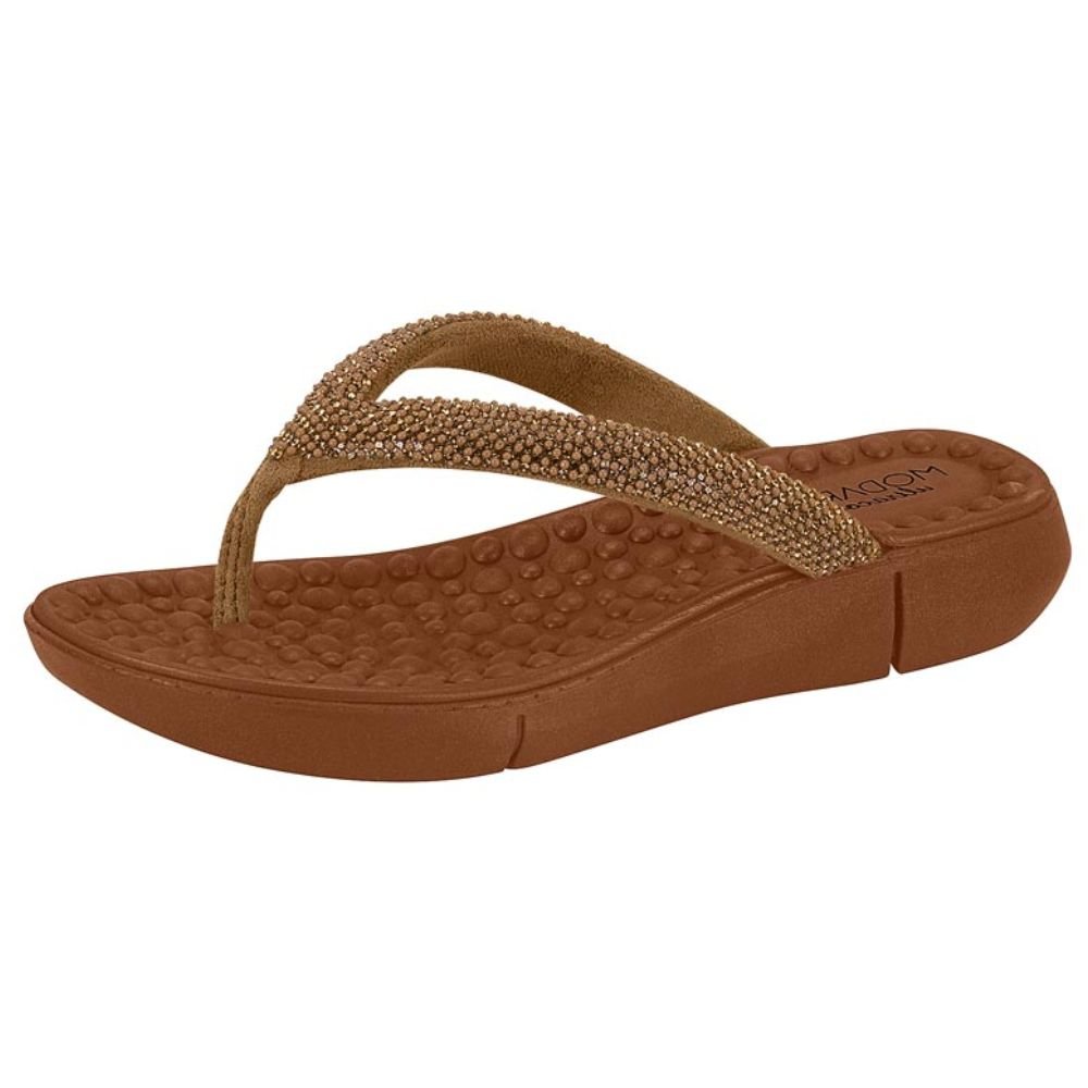 Tamanco Strass Modare Ultraconforto Palmilha Anatômica Marrom 2