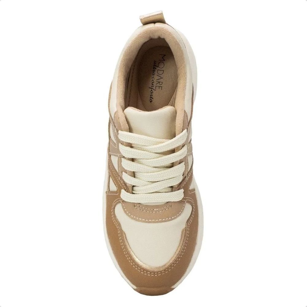 Tênis Modare Feminino Napa Ultraconforto Casual Dourado 4