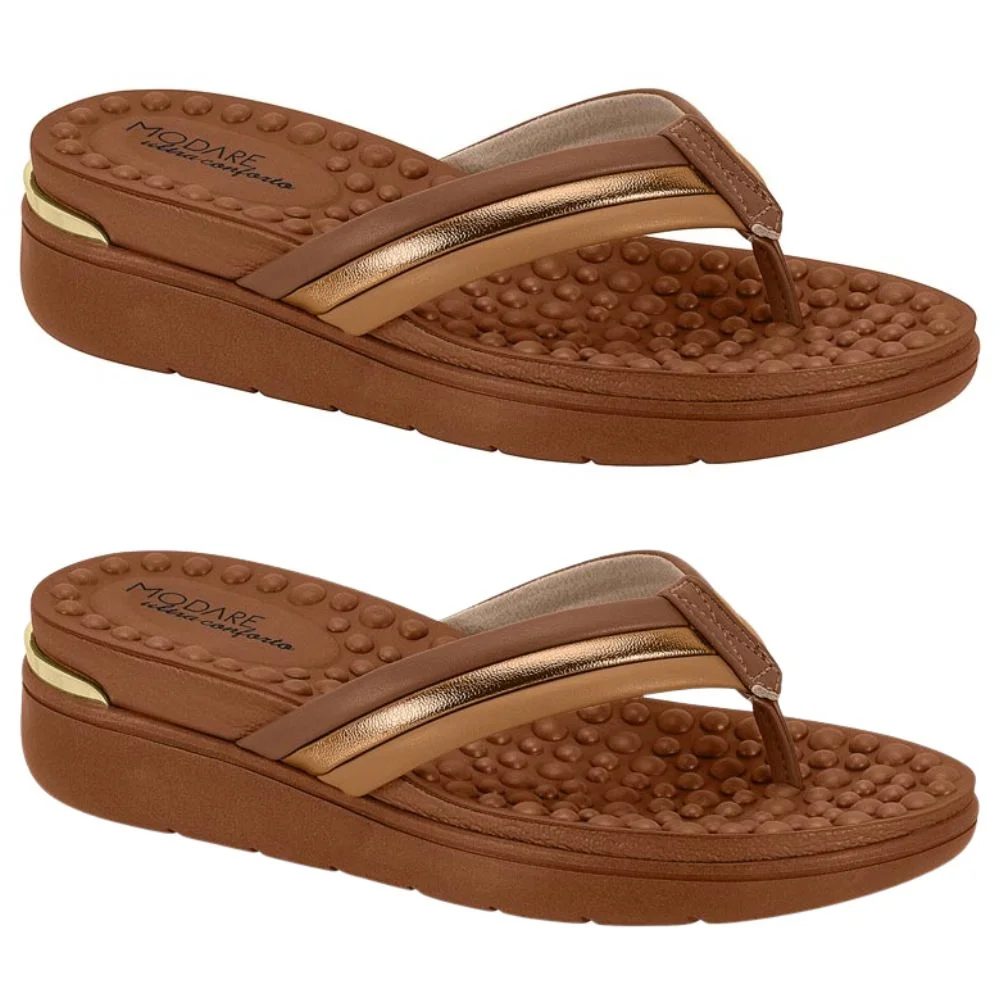 Sandália Tamanco Modare Ultraconforto Com Palmilha Massageadora Marrom 3